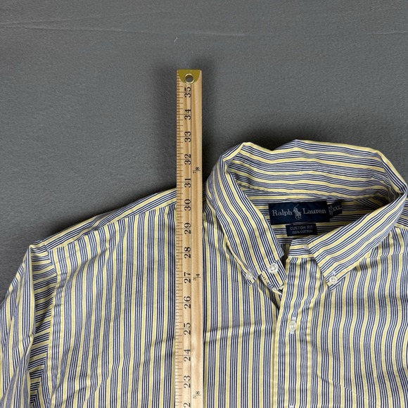 Lot of 3 Ralph Lauren Classic fit + Custom Mens XXL 2XL Blue Stripe Button Down - Picture 7 of 15